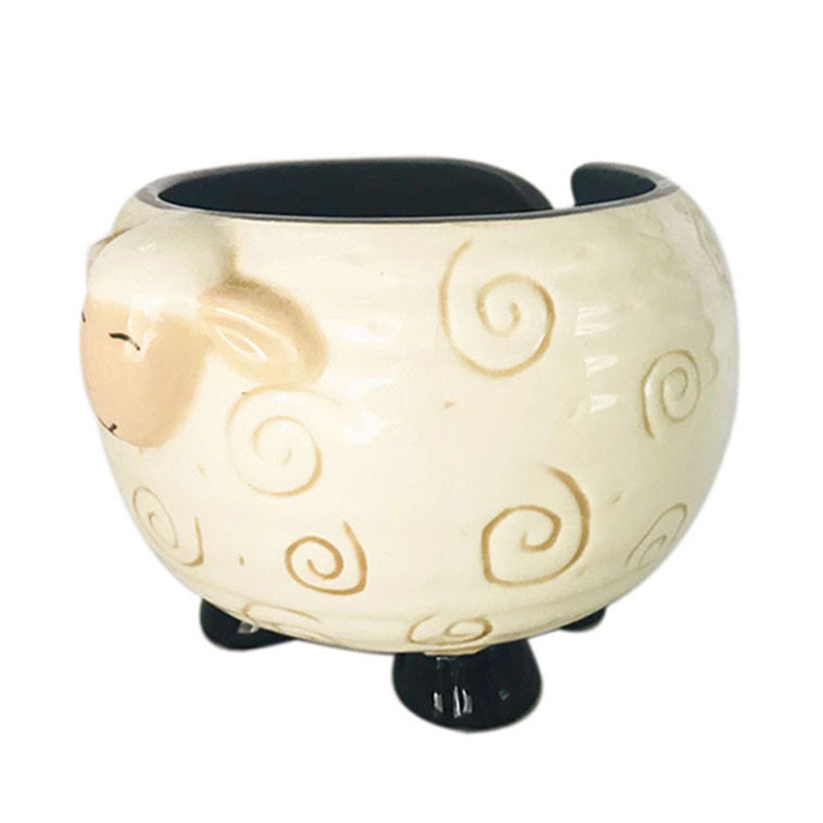 Cute Sleepy Sheep Shaped Yarn Knitting Bowl Yarn Ceramic Holder Ceramic Exquisite For Any Knitter