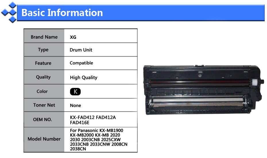 1X KX FAD412 KX-FAD412A FAD416 Trommel Einheit Kompatibel für Panasonic KX-MB1900 KX-MB2000 KX-MB 2030 2003CNB 2025CXW