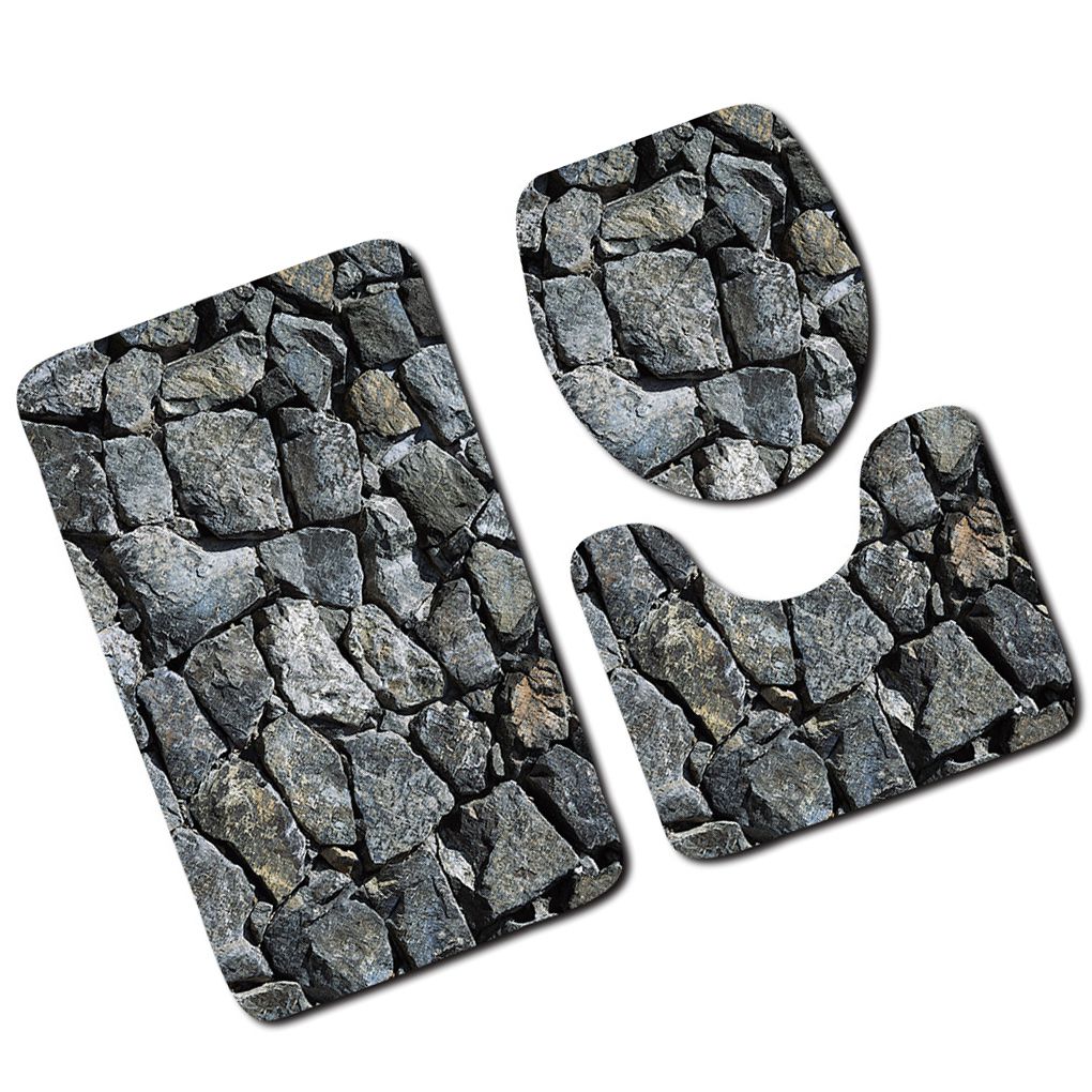 3 stks/set Badkamer Mat Set Anti-Slip Keuken Badmat Tapijt Badkamer Toliet Rug Wasbare Strand Stijl: NO.6