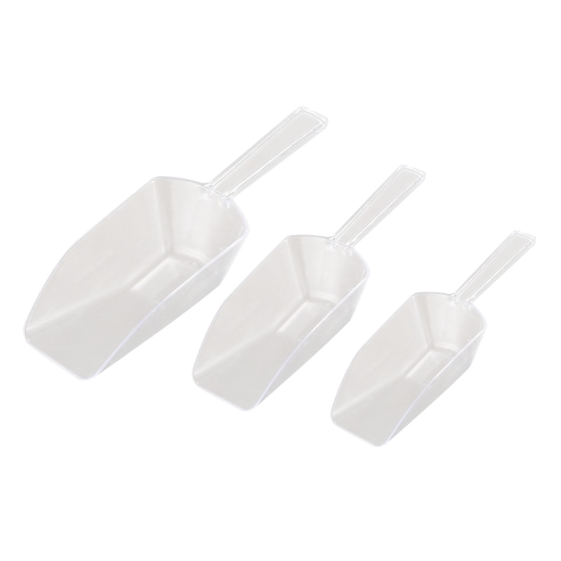 3 piece Pallet Ice scraper shape plastic scoop - Transparent: Default Title