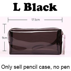 Estojo de plástico transparente para lápis, bolsa para lápis de escola e escritório para maquiagem de cosméticos: Light Grey