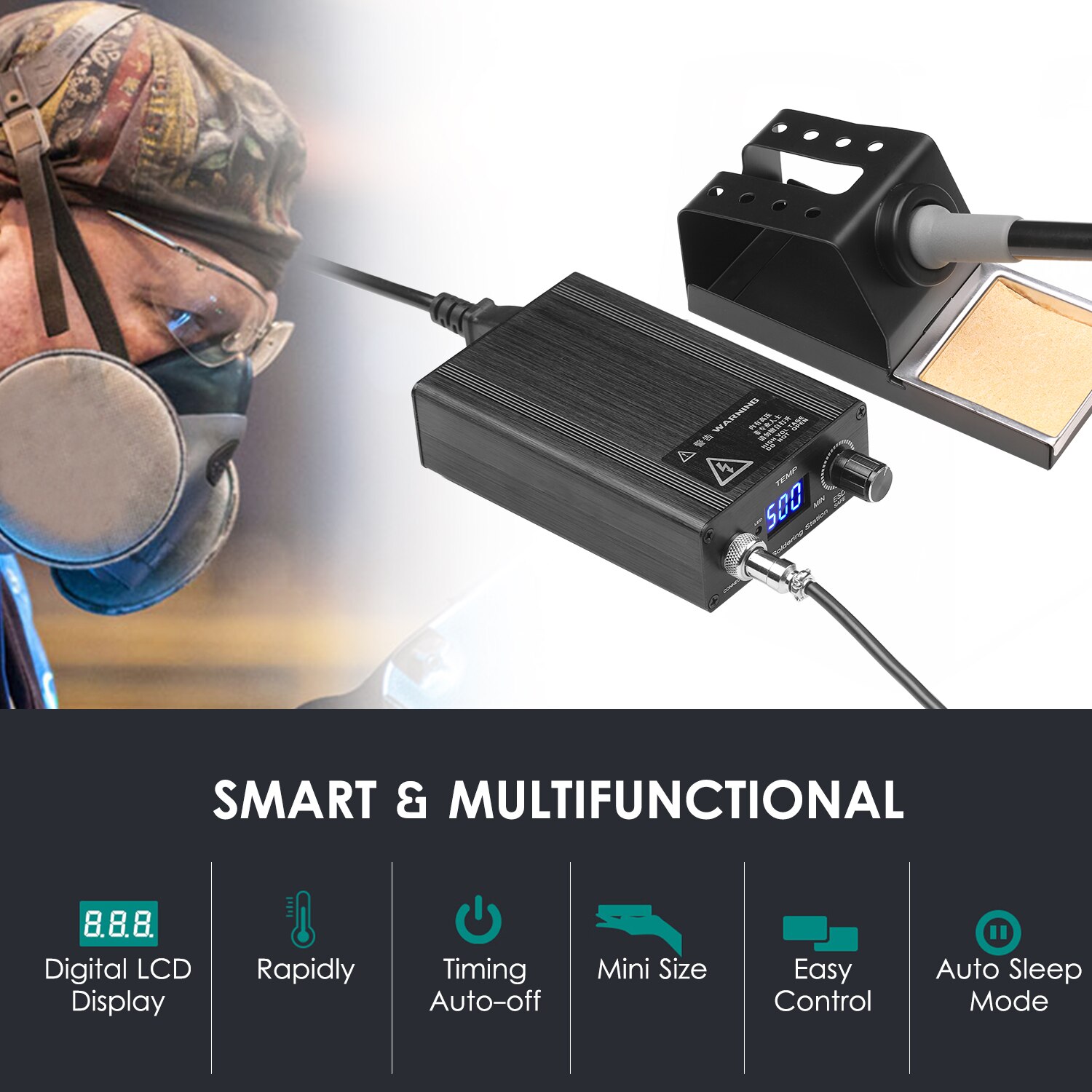 75W Smart Multifunctional Digital Soldering Station Soldering Iron Kit Electric Soldering Iron for Phone PCB IC Welding