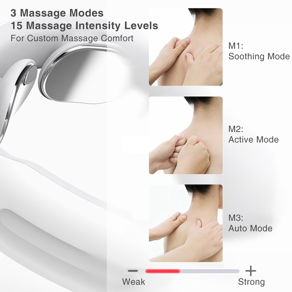 Elektrische Nek Massager Ems Pulse Oplaadbare Usb Cervicale Tractie Therapie Massage Stimulator Pijnbestrijding Verwarming Functie