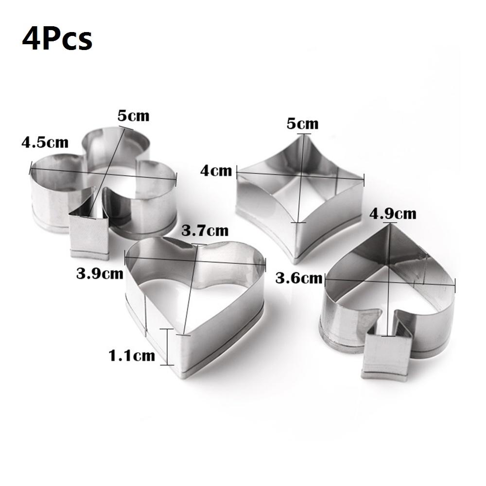 4/8/10/24Pcs Rvs Mini Cookie Cutter Set Biscuit Cookie Mold Kerst Gebak Snijders slicers Decoratie Bakken Tools: 4pcs