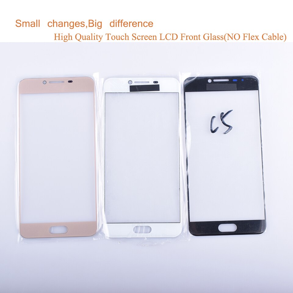 Voor samsung galaxy  c5 c5000 sm-c5000 touchscreen frontglaspaneel touchscreen  c5 buitenste glazen lens geen lcd-vervanging