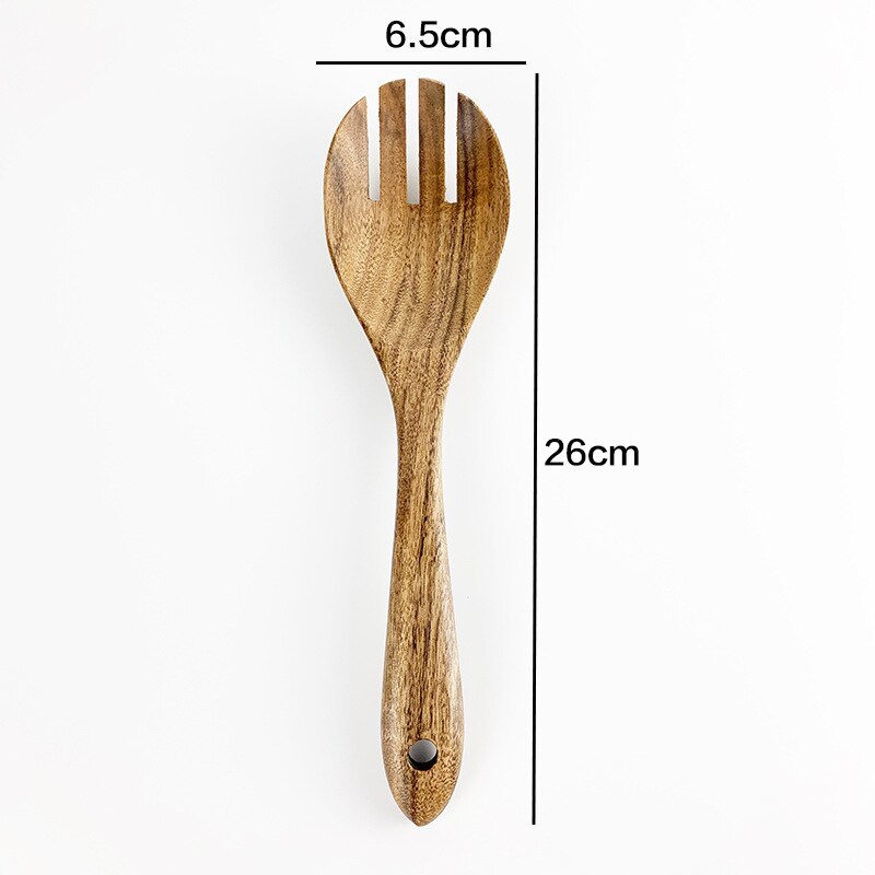 Thailandia Teak Legno naturale Stoviglie Cucchiaio Mestolo Turner Lungo Colino per riso Zuppa Skimmer Cucchiai da cucina Scoop Set di utensili da cucina: Argento