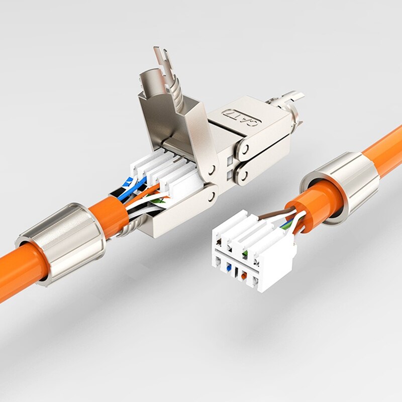 Cat7 Cable Extender Connection Adapter Connection Box RJ45 Lan Cable Extension Connector Fully Shielded Tool-Free Cat7