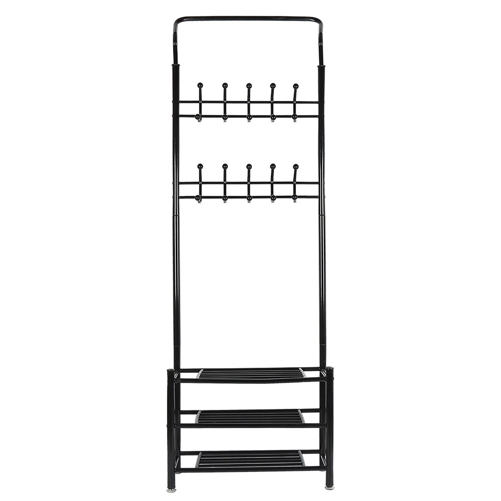 Kledingrek Vloerstaande Kleren Opknoping Opslag Plank Kleerhanger Rekken Thuis Eenvoudige Stijl Slaapkamer Meubels Verwijderbare Hwc: Black