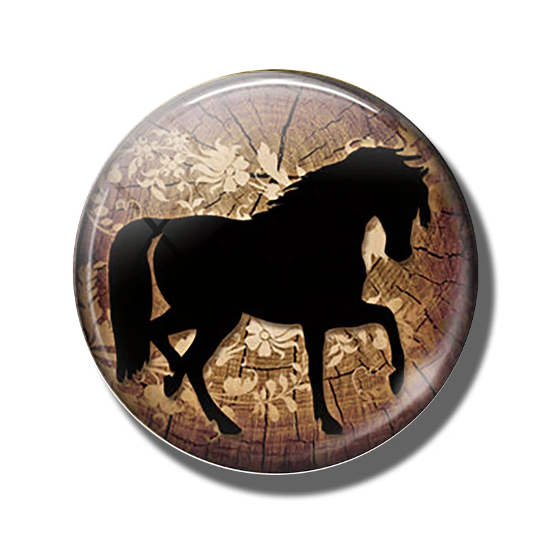 Pferd 30 MM Kühlschrank Magnet Glas Kuppel Cabochon Magnetischen Kühlschrank Aufkleber Hinweis Halfter Nette Tiere Wohnkultur: Burgunderrot