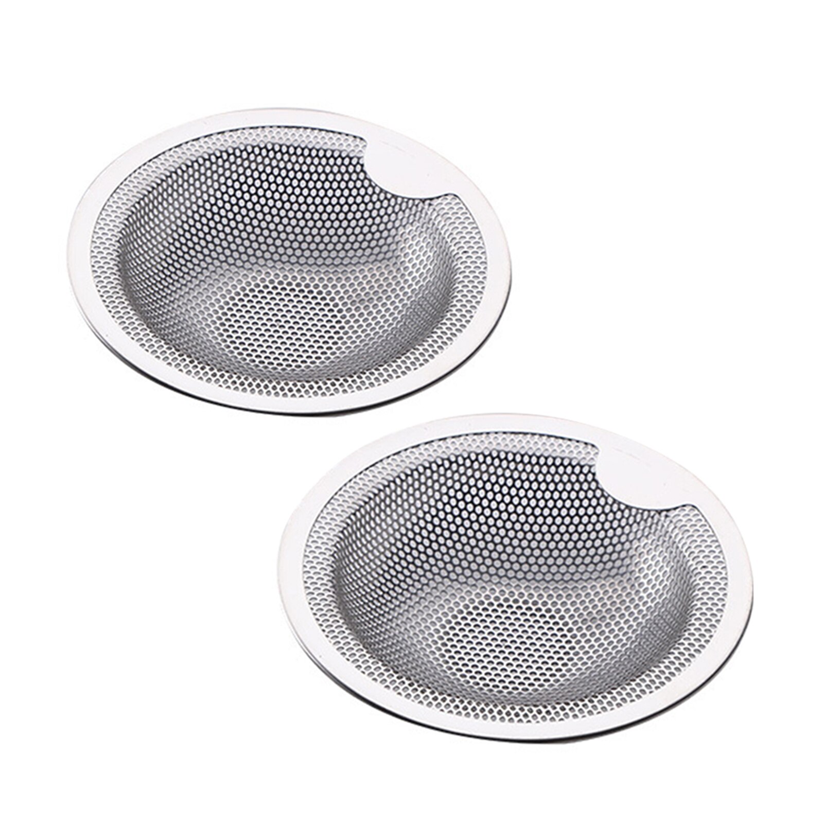 2pcs/pack Home Kitchen Waste Stainless Steel Bathroom Catcher Food Filter Hair Collect Strainer Plugs Mesh Sink Drain Universal: L