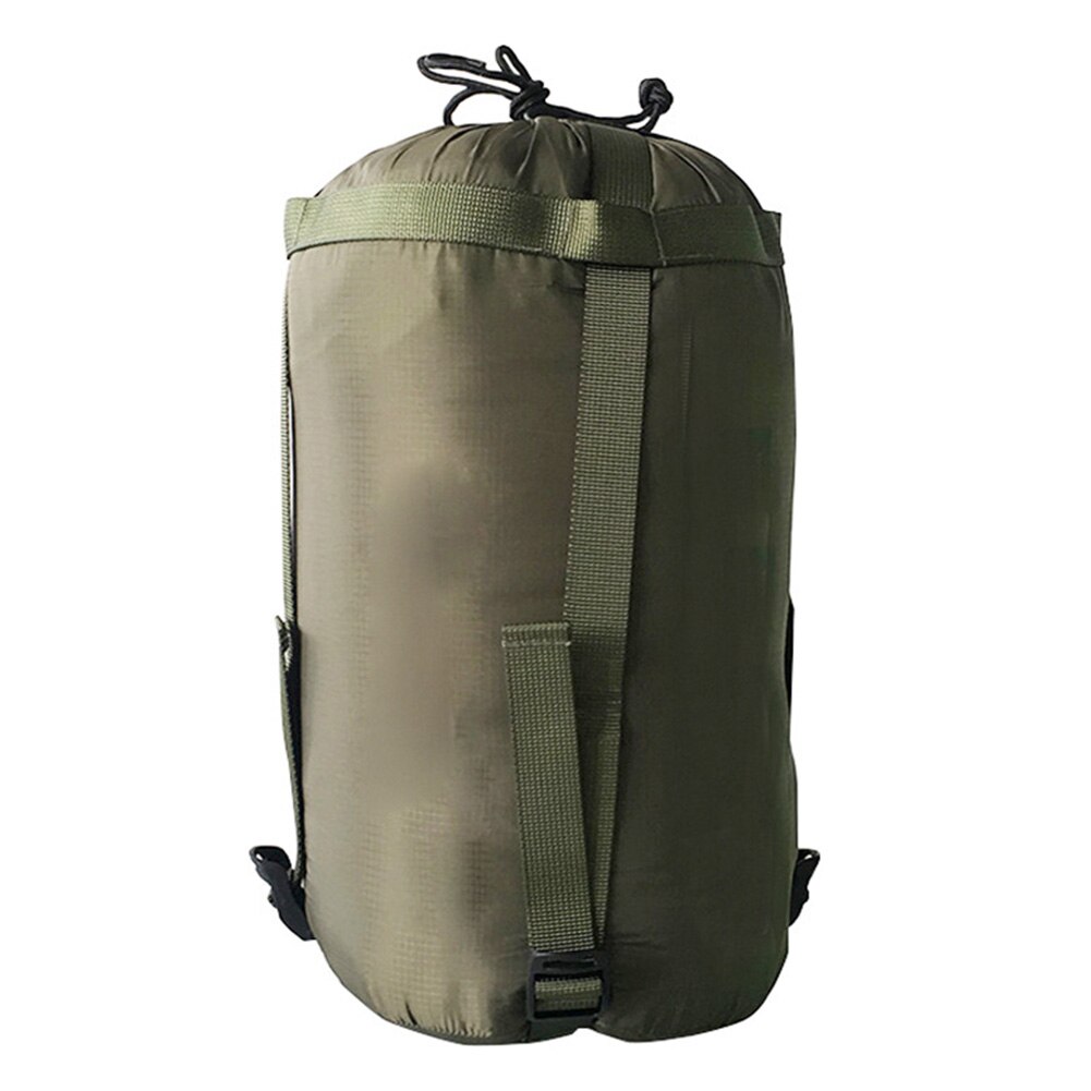 Udendørs rejse sovepose telt sengetøj bærbar nylon kompression sportspakke bære vandreture sæk camping: Militærgrøn