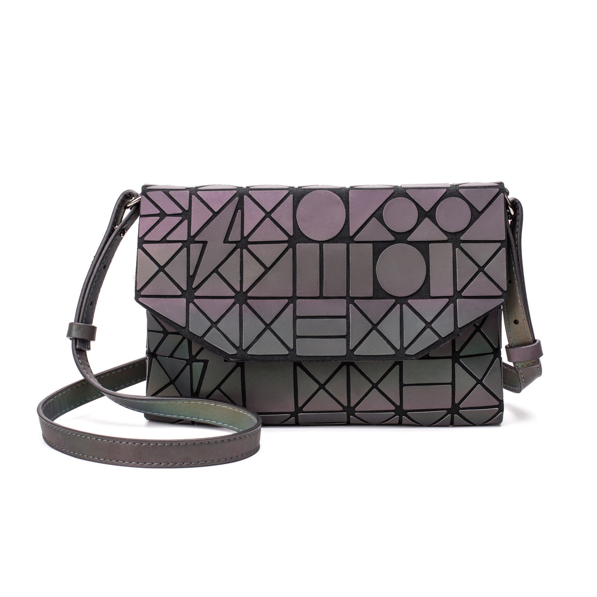 Mode Geometrische Lichtgevende Messenger Bags Casual Clutch Tas Voor Vrouwen Avondtasje Schoudertassen Handtassen Messenger Bags: Figure 1