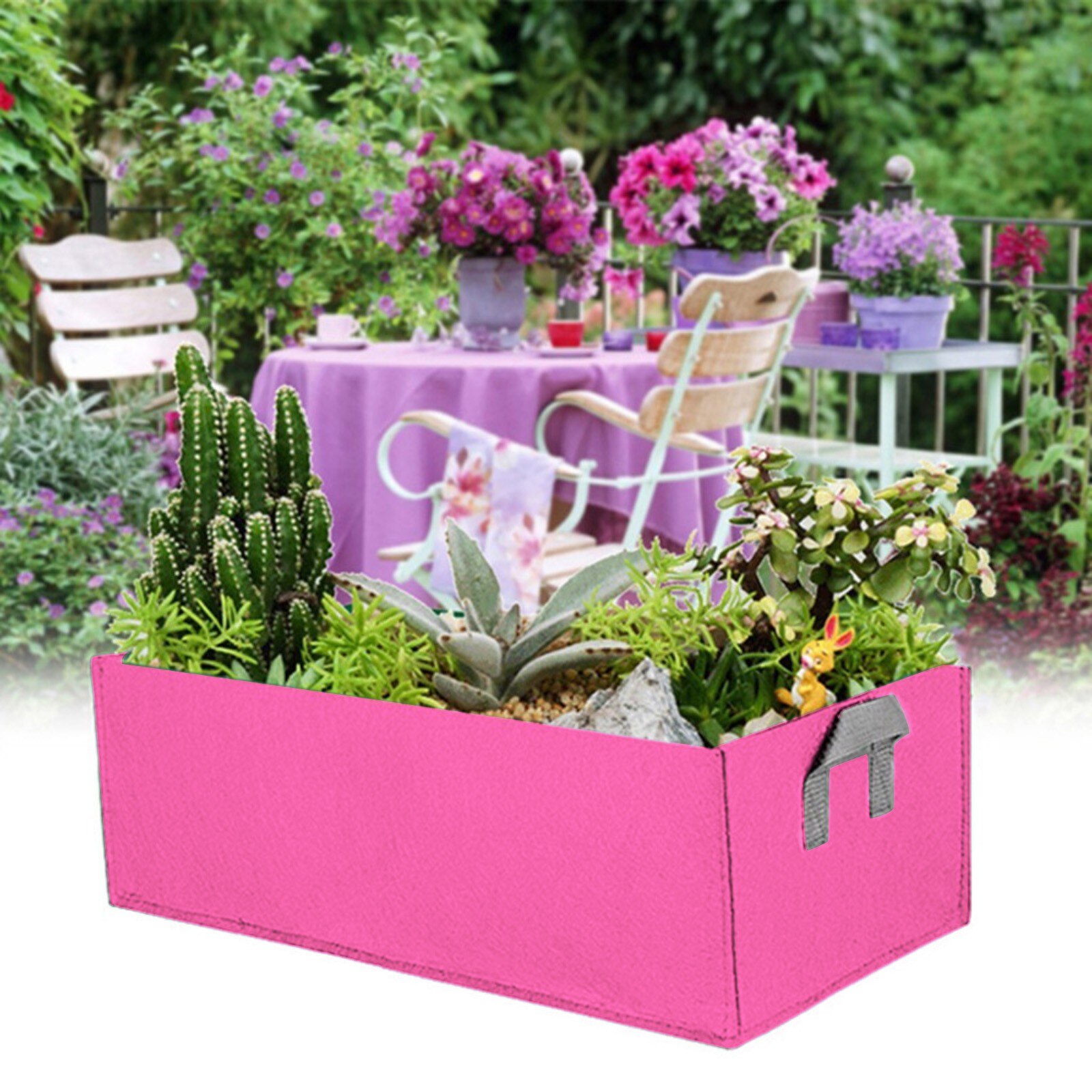 Zwarte Stof Plant Grow Bag Tuin Vierkante Tuingereedschap Bloem Groente Planten Planter Pot Handvatten Voor Hydrocultuur: G