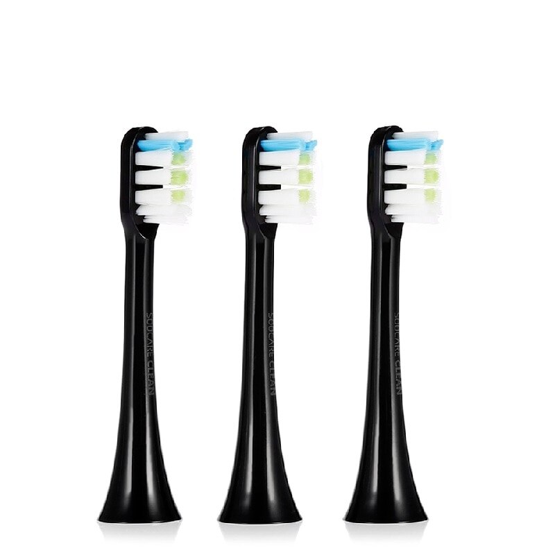 Soocas X3 X1 X5 Vervangende Opzetborstels Soocare X1 X3 Sonic Elektrische Tandenborstel Hoofd Originele Mondstuk Jets Smart Tandenborstel: 3pcs black