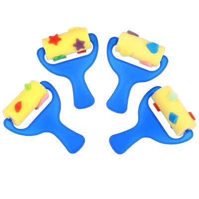 FAI DA TE Rullo di Vernice Pennello Manico In Plastica pennello Spugna Kid Art Star Craft Strumento di Pittura Precoce Educazione Giocattolo di Disegno Per I bambini regalo: Argento