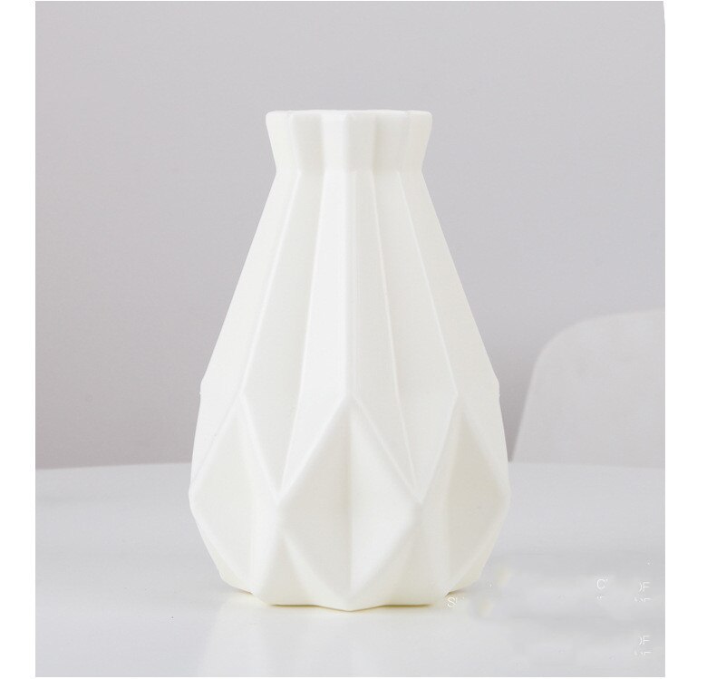 Blume Vase Dekoration Hause Kunststoff Vase Weiß Nachahmung Keramik Blumentopf Blume Korb nordisch Dekoration Vasen für Blumen: Weiß1
