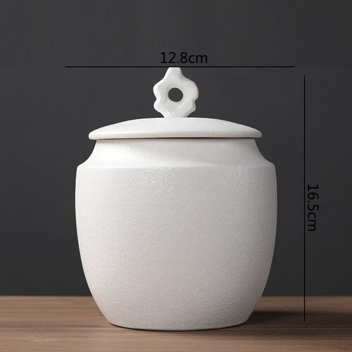Modern Stoneware Tea Bag Storage Jar Ceramic Large-capacity Sealed Jar Candy Dried Fruit Storage Tank Tea Container Kitchen Tool: F