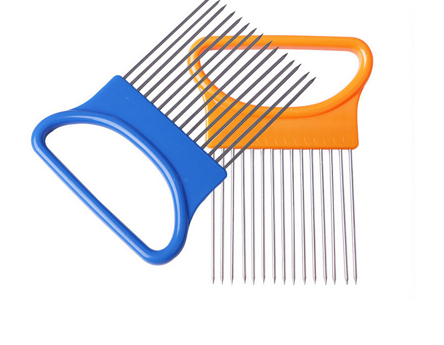 Kitchen Gadgets Onion Slicer Tomato Vegetables Safe Fork vegetables multifunctional stainless steel Slicing Cutting Tools