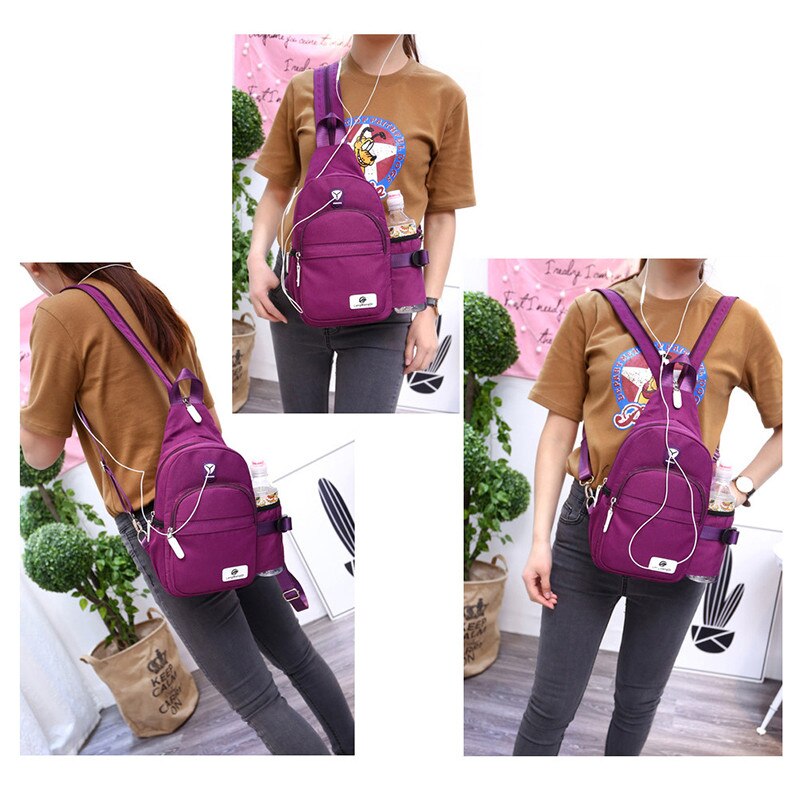 Novo saco de ombro de náilon feminino diário viagem pequenas mochilas saco feminino casual sacos de peito senhoras bagpack mochila