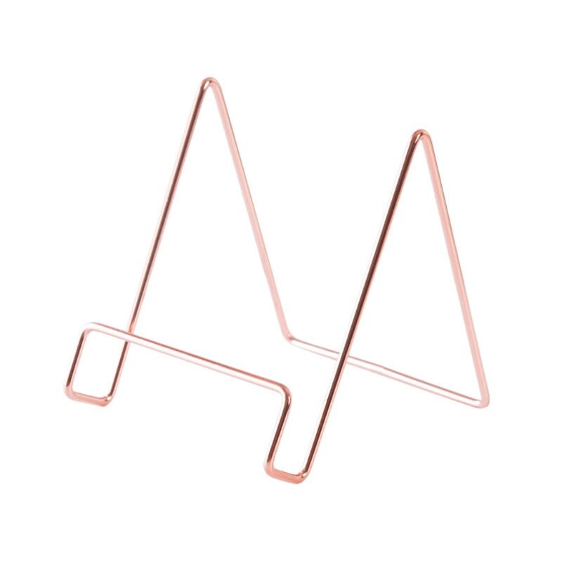 Creatieve Geometrische Opbergrek Eenvoudige Smeedijzeren Organizer Boek Stand Houder: Roze