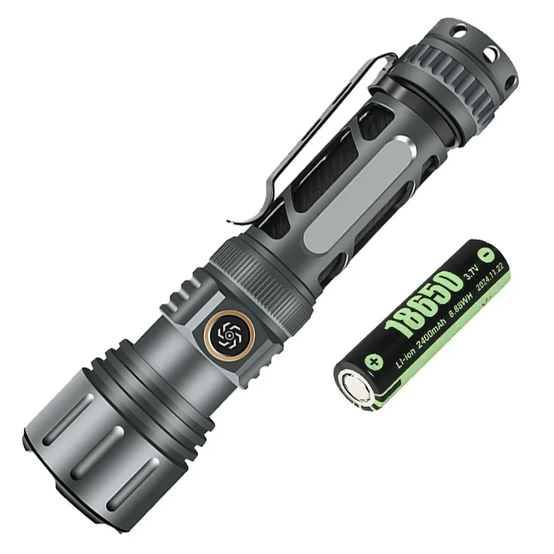 Baldr lommelykt type-c hurtiglading 5 lysmoduser aluminiumslegering zoombar vanntett lett lommelykt til fotturer: Foranderlig