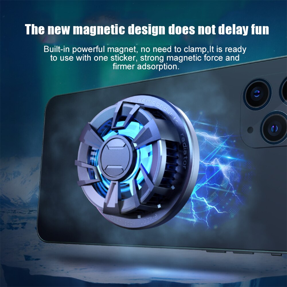Draagbare Mobiele Telefoon Koelventilator Magnetische Halfgeleider Radiator Spel Mute Koellichaam Universele Voor Ios Android Telefoons Tabletten