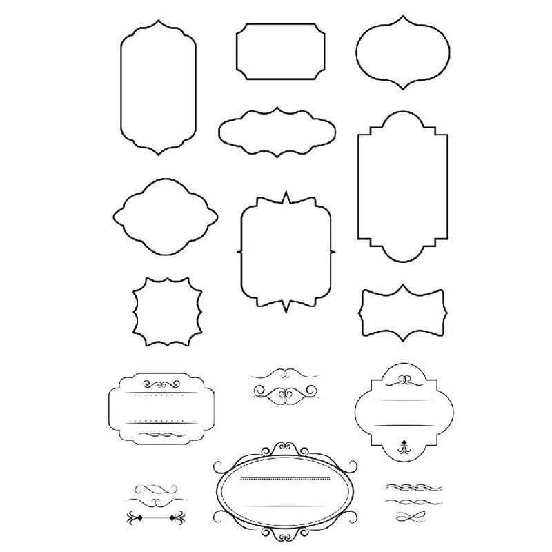 Clear Blank Label Frame Stamps For Scrapbooking and Card Making,Title Frame planner Journal Stamps