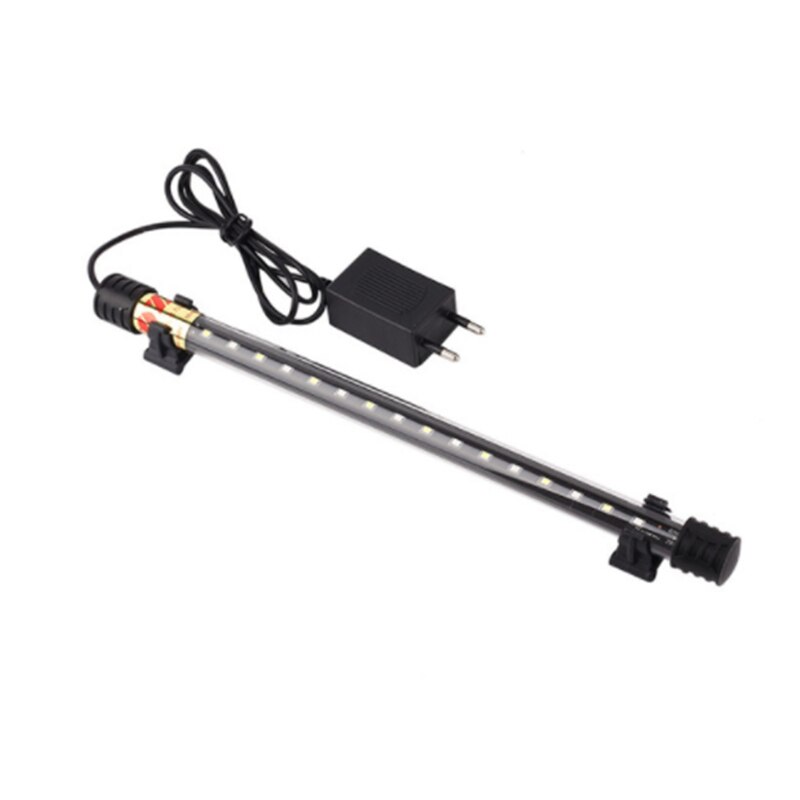 Akvarium akvarium led-ljus klämlampa poolbar dränkbar vattentät lampa vit/blå vattenbelysning 18cm/30cm/40cm eu-kontakt: 30cm utan strömbrytare