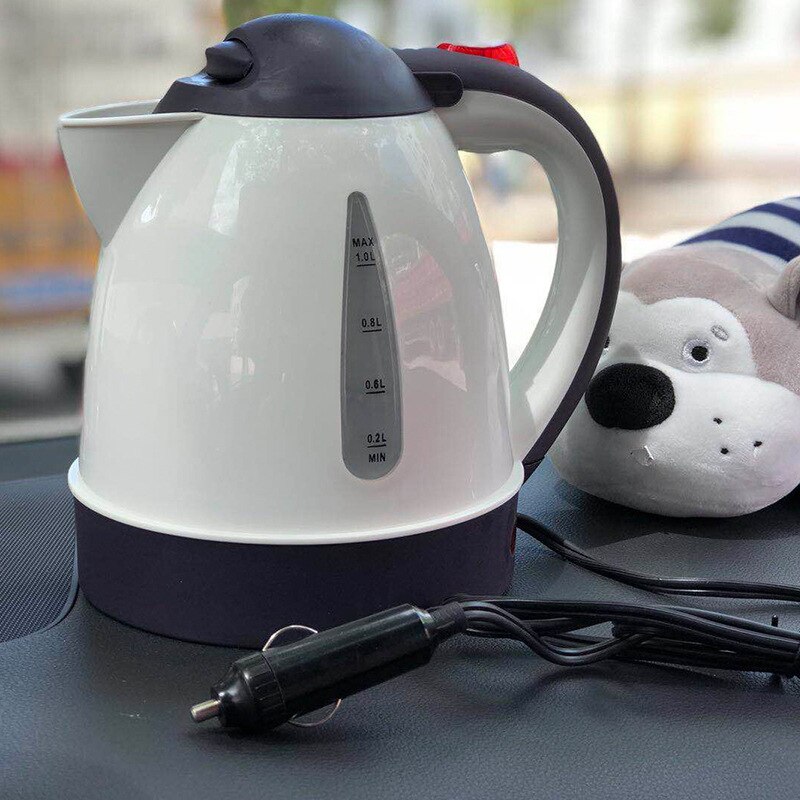 mini bollitore elettrico portatile per auto 12V/24V 1L bollitore per tè 304 acciaio inossidabile da viaggio caffettiera scaldabagno acqua bollente