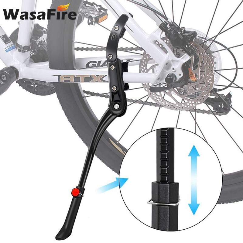 Bicycle Stand, Side Stand for Bicycle 26-29 inch, Adjustable Kickstand Aluminium, for Bicycle Mountain Bike E-Bike MTB, with Anti-Slip Rubber Foot