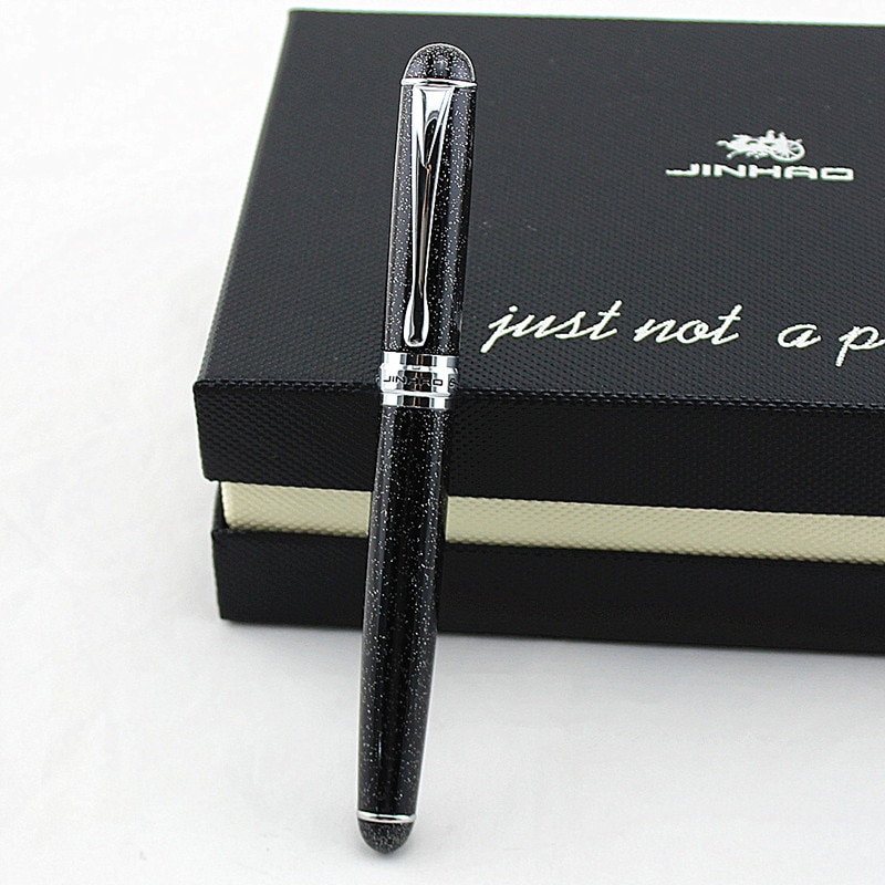 JINHAO 750 Stift Geschäft Schreiben Liefert Grau 0,7mm Feder Gel Stift Schach boad Rolle Ball Kuli luxus Schreiben tinte schwarz Nachfüllung