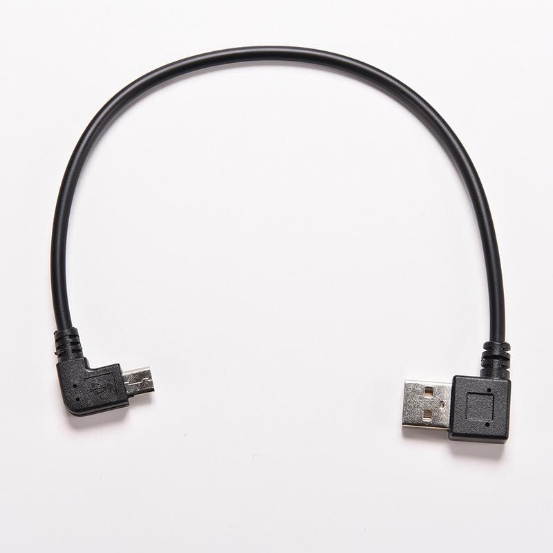 2PCS USB 2.0 Left Right Angle A Male 90 Degrees to Micro Left Angle M Cable Data Cord Cables