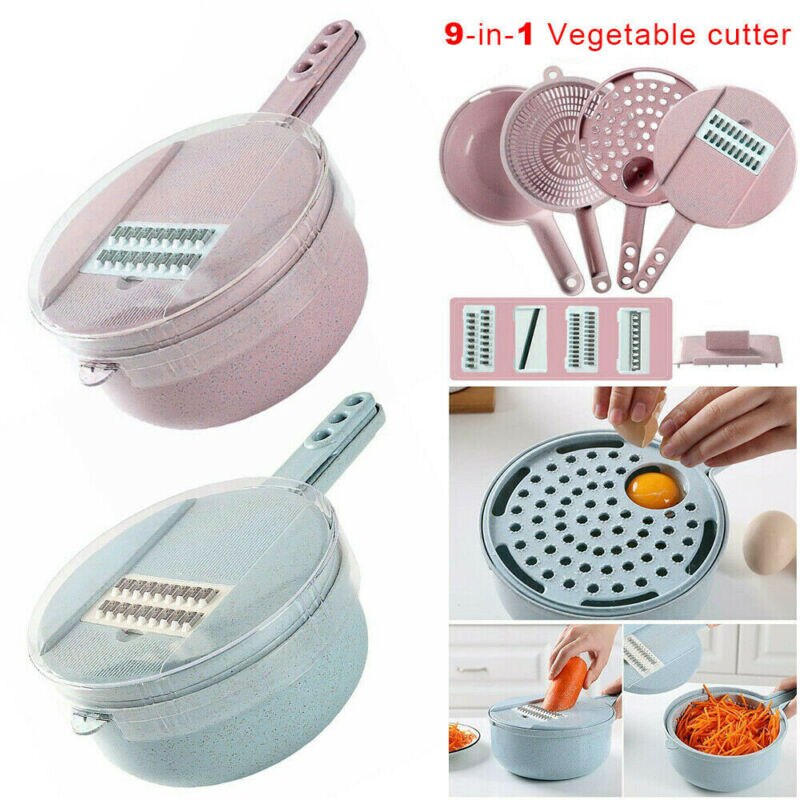 9 IN 1 Multi-function EASY FOOD CHOPPER Food Vegetable Blender Chopper Slicer