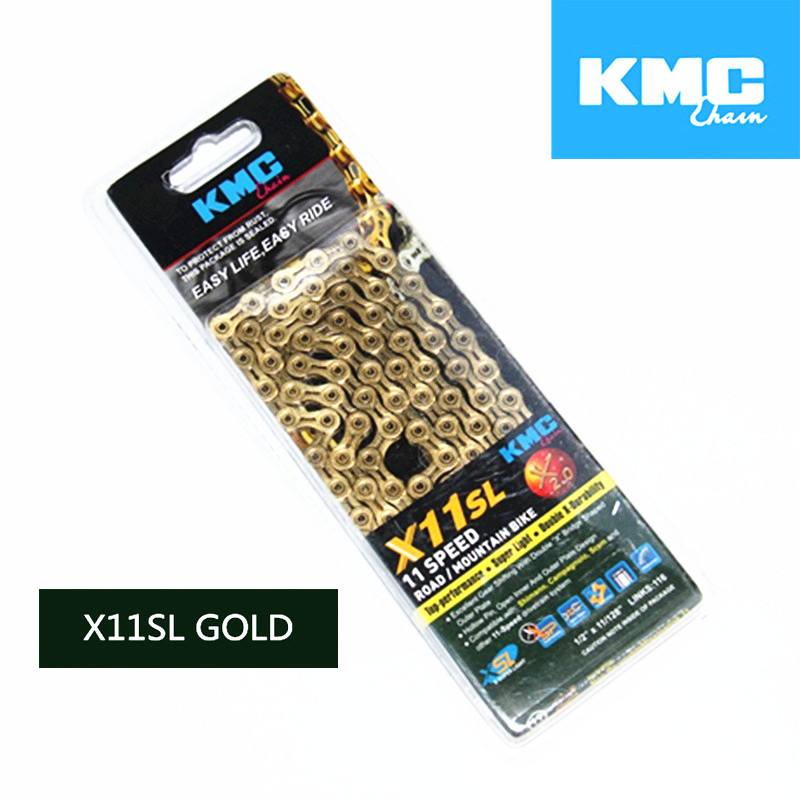 Kmc ketting x8 x9 x10 x10sl x11 x11sl goud zilver ketting mtb road fiets voor shimano ketting 8 9 10 11 SPEED 116L chain fiets
