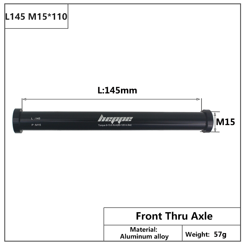 HEPPE Bike Thru Achse Vorne Gabel Welle Spieße Fett Bike Hinten Hub Steckachse 15x14 2/148 15x10 0/110 MTB Schnell release M15xP 1,5: L145 M15 15X110
