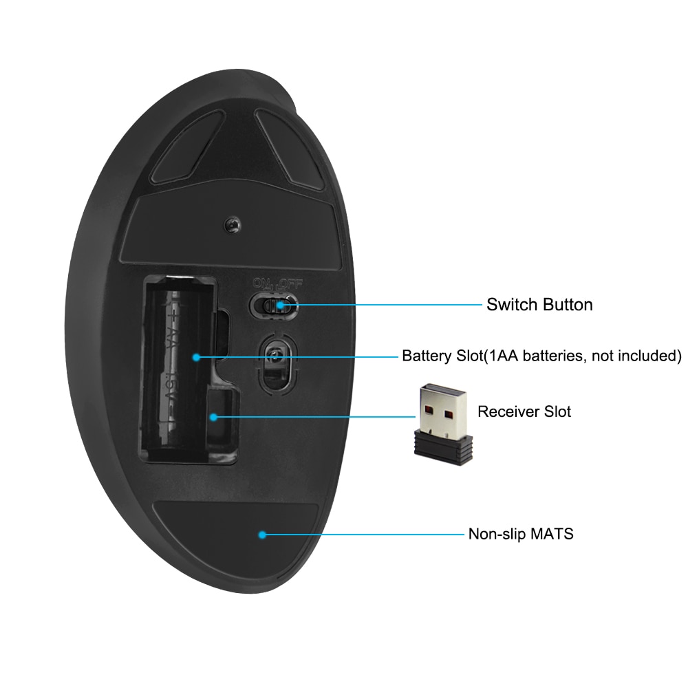 Delux M618SE Wireless Mouse Vertical Ergonomic Mause USB 6D 1600 DPI Computer Gaming Mice With Mause Pad For PC Laptop Desktop