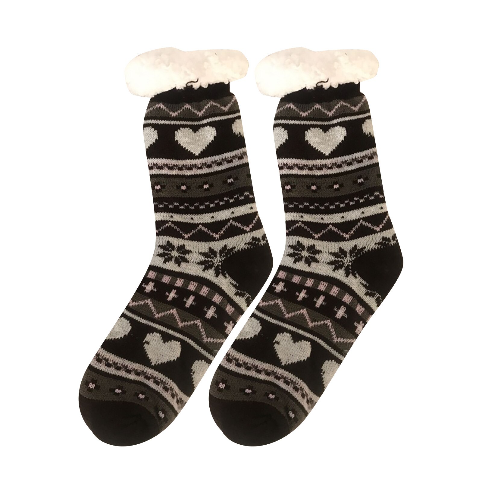 Neue Thermische Fleece Winter Slipper Socken Hirsch Warme Gemütliche Fuzzy Fleece-gefüttert Knie Höhen Winter Socke Für Weihnachten