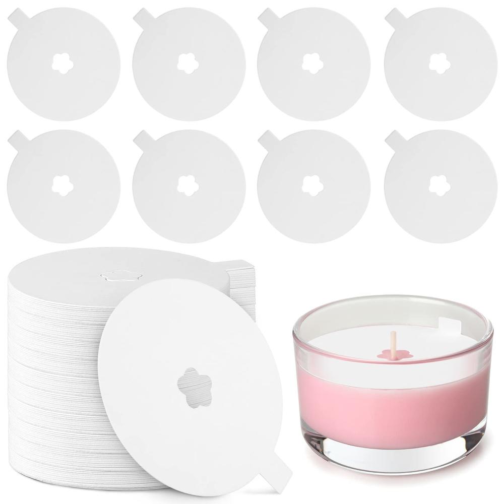 Tapas antipolvo para velas, protectores de goteo desechables de papel, tapa de pestaña para manualidades, protección para fabricación de velas, vigilia, servicio de Iglesia, 100 piezas: 100Pcs Flower 6.8 cm