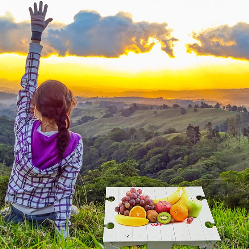 Holz Im Freien Klapptisch Strand Camping Picknick Korb Tisch Im Freien Picknick Tisch Obst Snack Korb Picknick Lagerung Korb✈✈✈