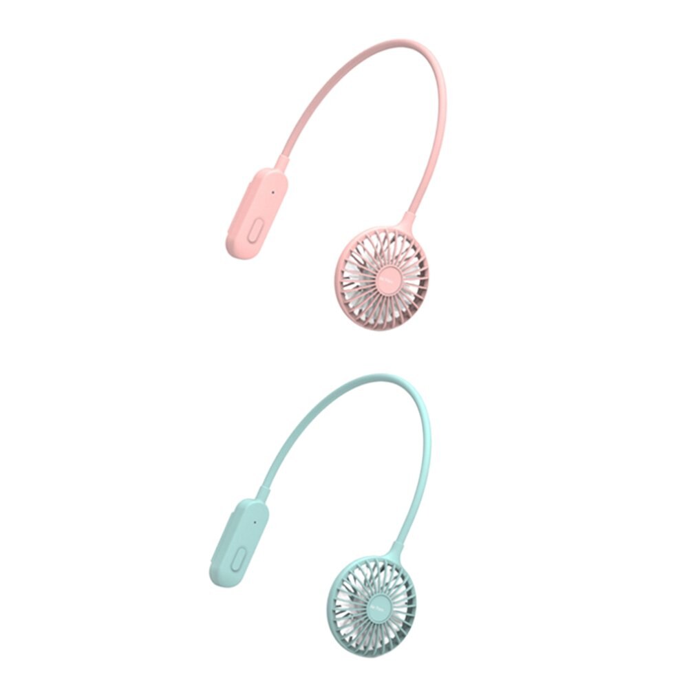 Bærbar doven sport halter fan mini hængende hals fan usb genopladeligt cover halter sport fan luftkøler udendørs