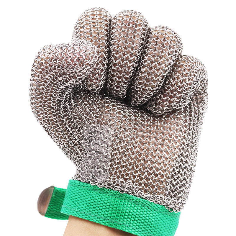 Roestvrij stalen ring mesh handschoenen Anti-cut mesbestendig kettingpost handbescherming keuken slagerhandschoen