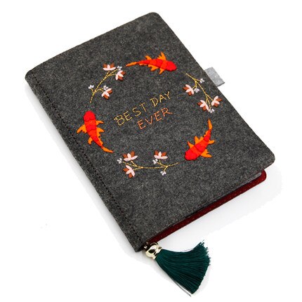 Chinoiserie Non-woven fabric Felt Notebook Cover DIY Material Package Hand Sewing Chinese Style Felt Diary Book Cover Kit Bag: A