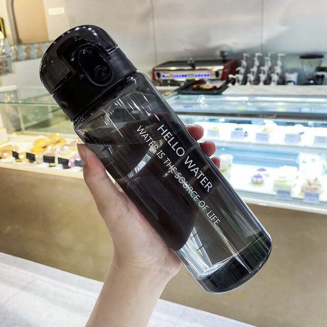 780 ml, botella agua niños,botella de agua,botella de agua deportiva ,botellas para agua,para ciclismo al aire libre, útiles escolares para estudiantes,botellas de agua para el colegio: black