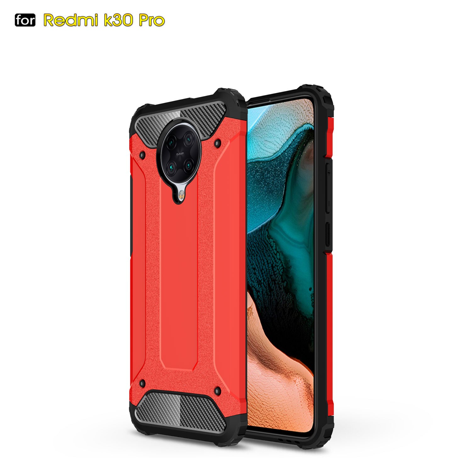 Voor Coque Xiaomi Poco F2 Pro Case Little F2 Pro Heavy Armor Slim Hard Rubber Cover Silicone Telefoon Gevallen Voor xiaomi Poco F2 Pro: Red