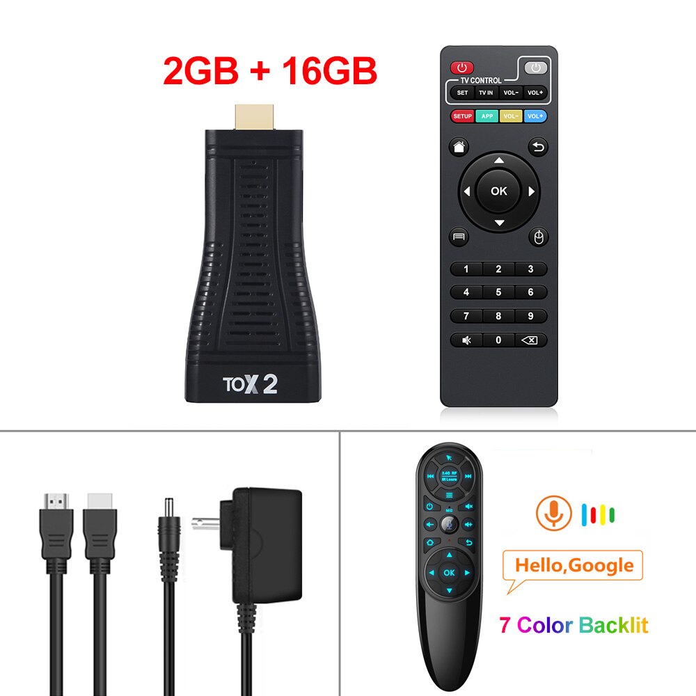 Global TOX2 Tv Stick Android 10.0 Smart Tv Box Android 10 2Gb 16Gb 2.4G &amp; 5G wifi BT5.0 Allwinner H313 Tvbox 1080P 4K Tv Dongle: ons aansluiten / 2GB 16GB Q6 Pro