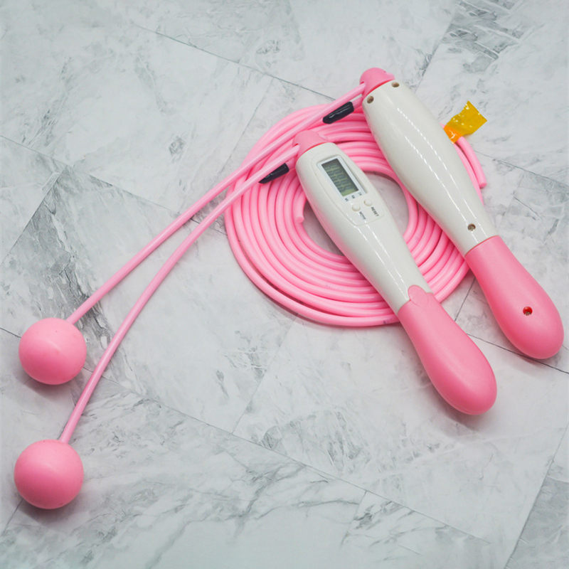 Electronic Skipping Rope Set Cordless Skipping Smart Jump Rope LCD Screen Counting Speed Counter Fitness Exercise Body Building: Pink-set