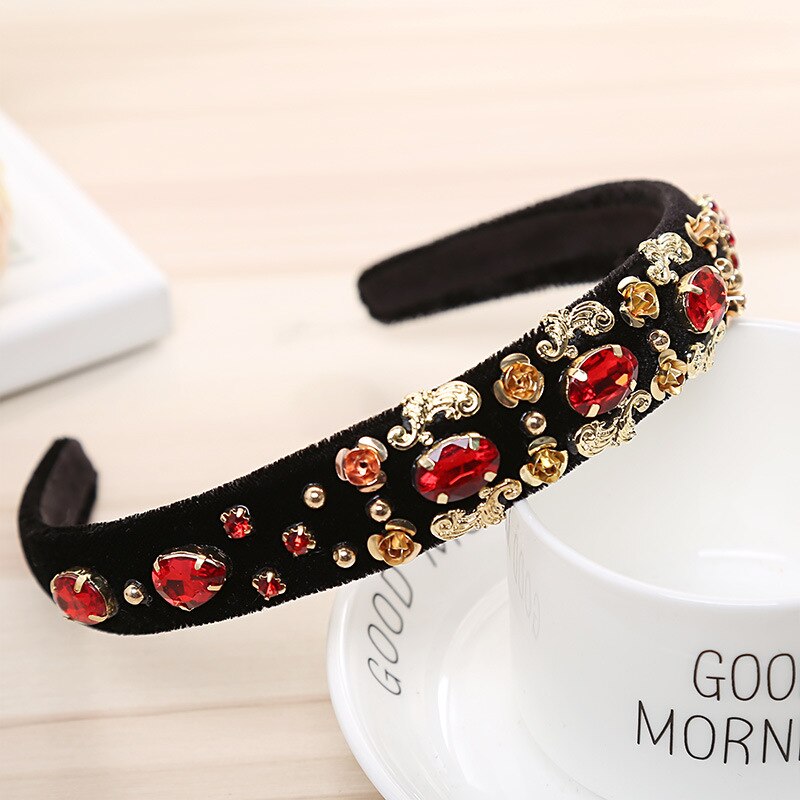 Nuovi Accessori Per Capelli Barocco Gioiello Perla Hairband Di Cristallo Strass Lunetta di Velluto Elegante Raso Della Fascia Per Le Donne Ragazze: Pattern 05