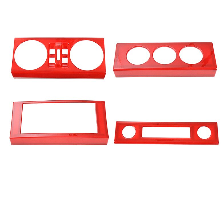 Molduras de Interior SHINEKA para Jeep Wrangler JK 2007 Kit de decoración de coche rojo pegatinas accesorios para Jeep Wrangler JK