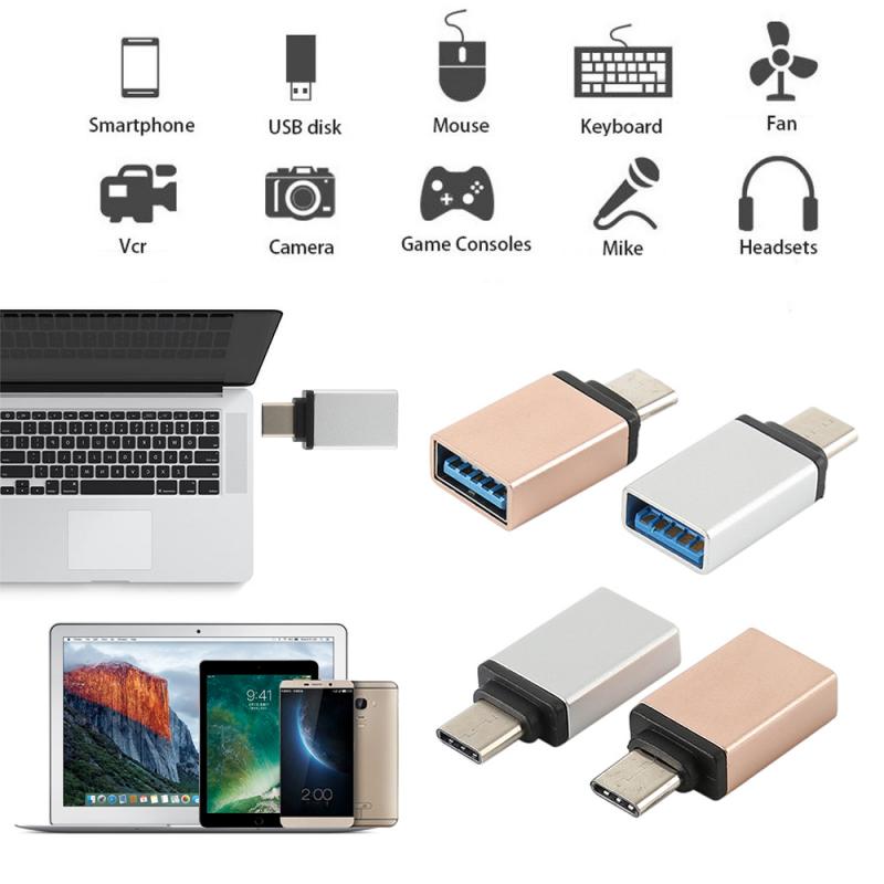 Aluminium Type-C Naar USB 3.0 OTG Adapter Voor MacBook met USB 3.0 Super Speed OTG adapter