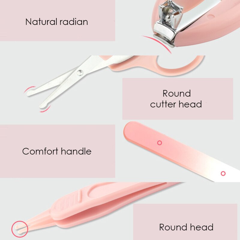 AAG 5 pièces/ensemble bébé ongles manucure soins ensemble tondeuse -né Anti-viande ongles ciseaux tondeuses enfant soins de santé Kits de sécurité 10